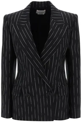 Alexander mcqueen broken pinstripe jacket