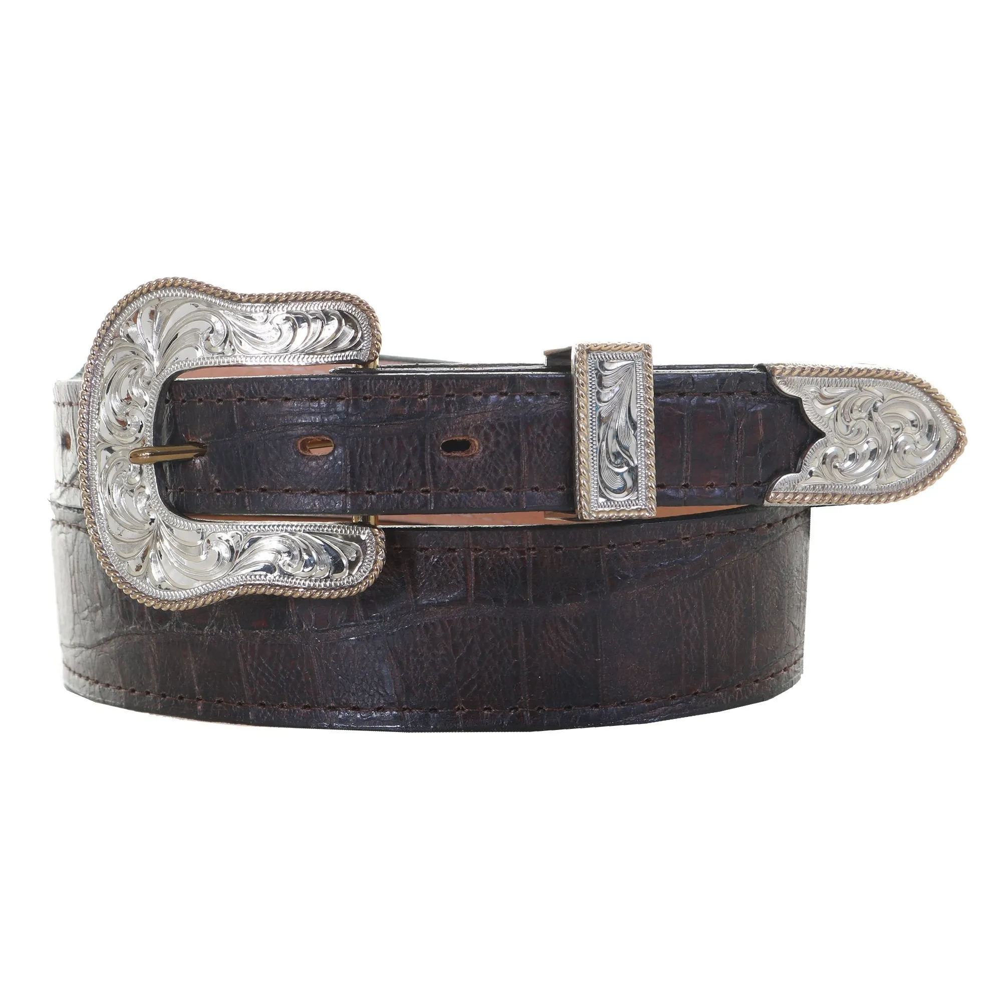 B1116 - Brown Tail Gator Print Leather