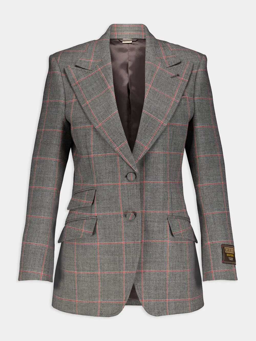 Belted Check Blazer