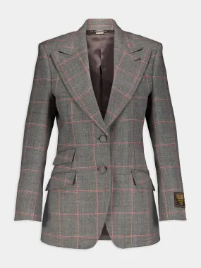 Belted Check Blazer