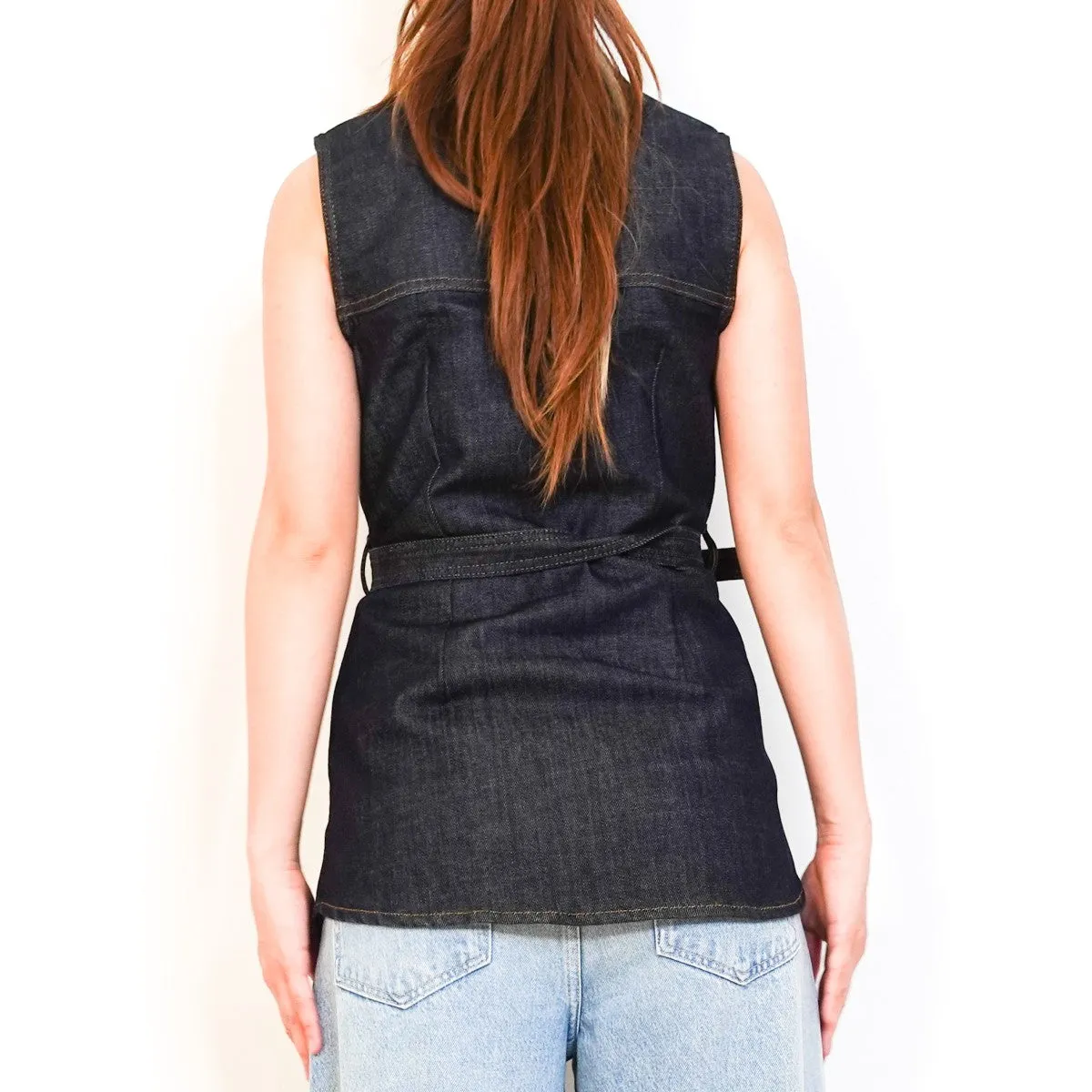 Belted denim vest RRP £300