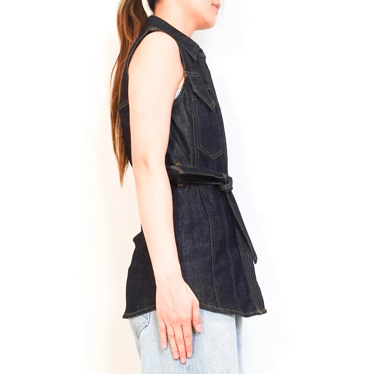 Belted denim vest RRP £300