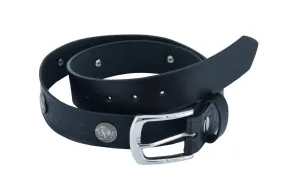 BLT Classic Black Leather Belt with Buffalo Nickel