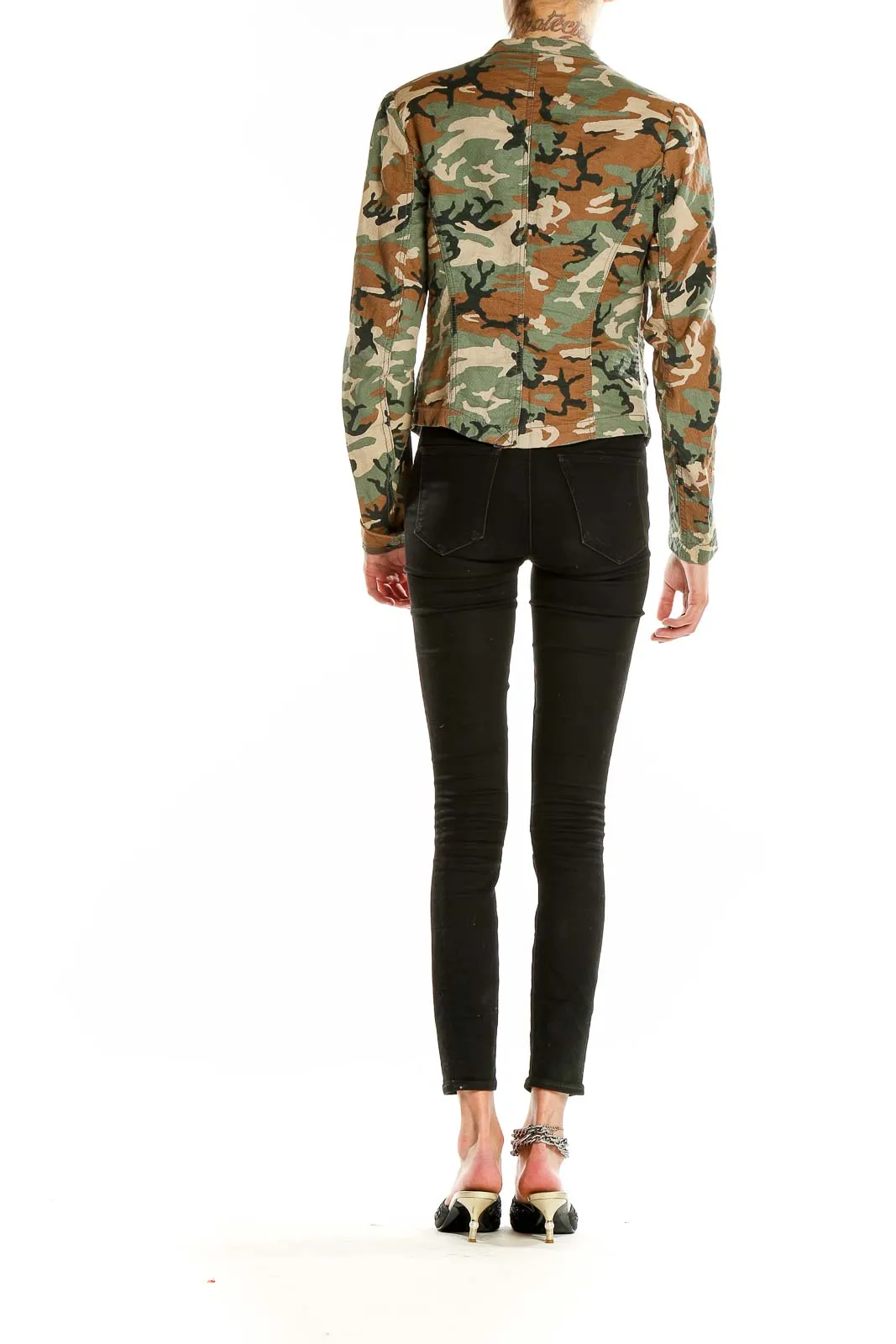 Camouflage Print Structured Blazer