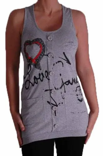 Celesta Love Graphic Sequined Sleeveless Tops