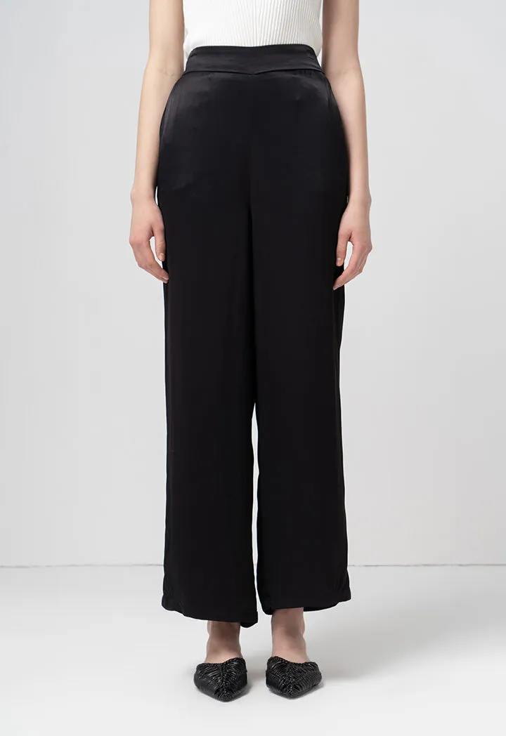 Choice Wide Leg High Waist Trouser Black