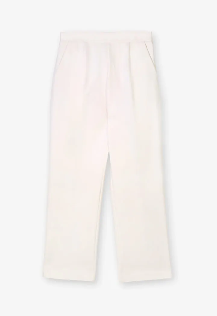 Choice Wide Leg High Waist Trousers Sand