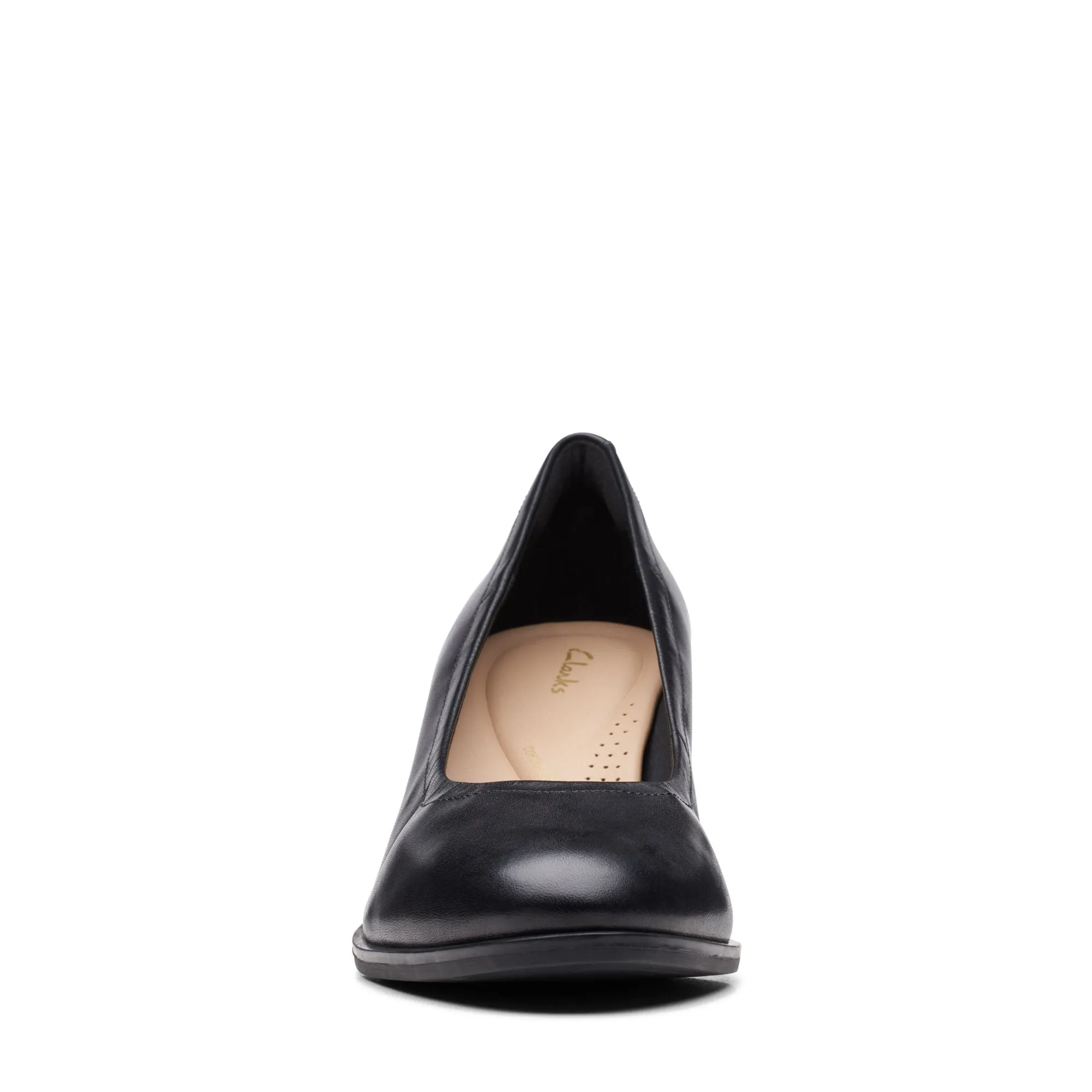 Clarks Freva55 Court Black Leather - Wide Width