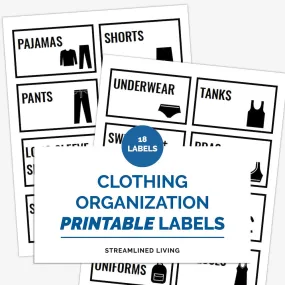 Clothing Organizing Labels