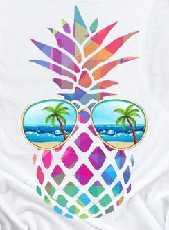 Colorful Pineapple Sunglasses Beach Tank