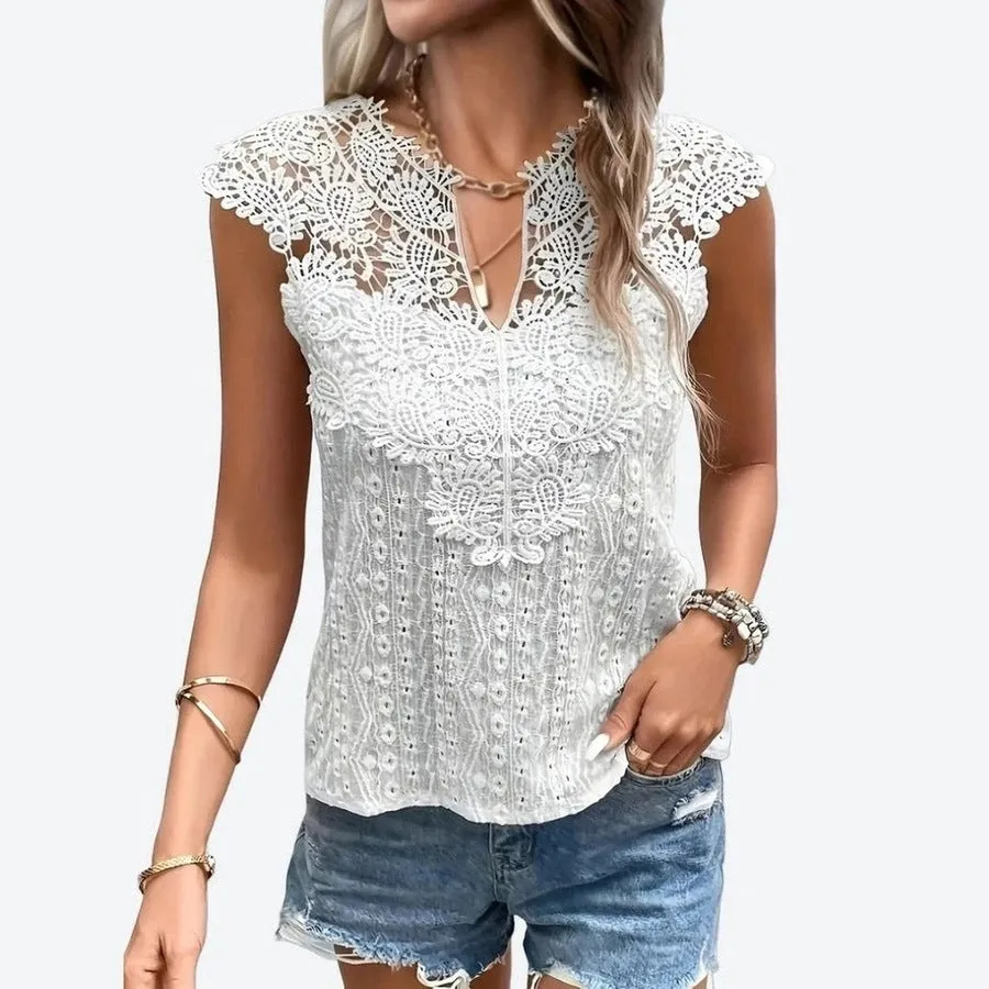 Elegant Lace Sleeveless Tops