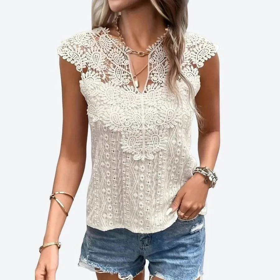 Elegant Lace Sleeveless Tops