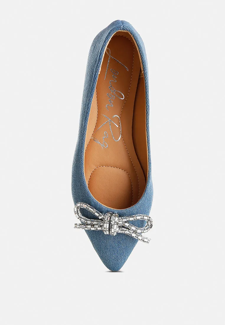 Ellerby Embellished Bow Detail Ballet Flats