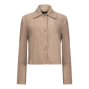 Emy Suede Jacket - Taupe Grey