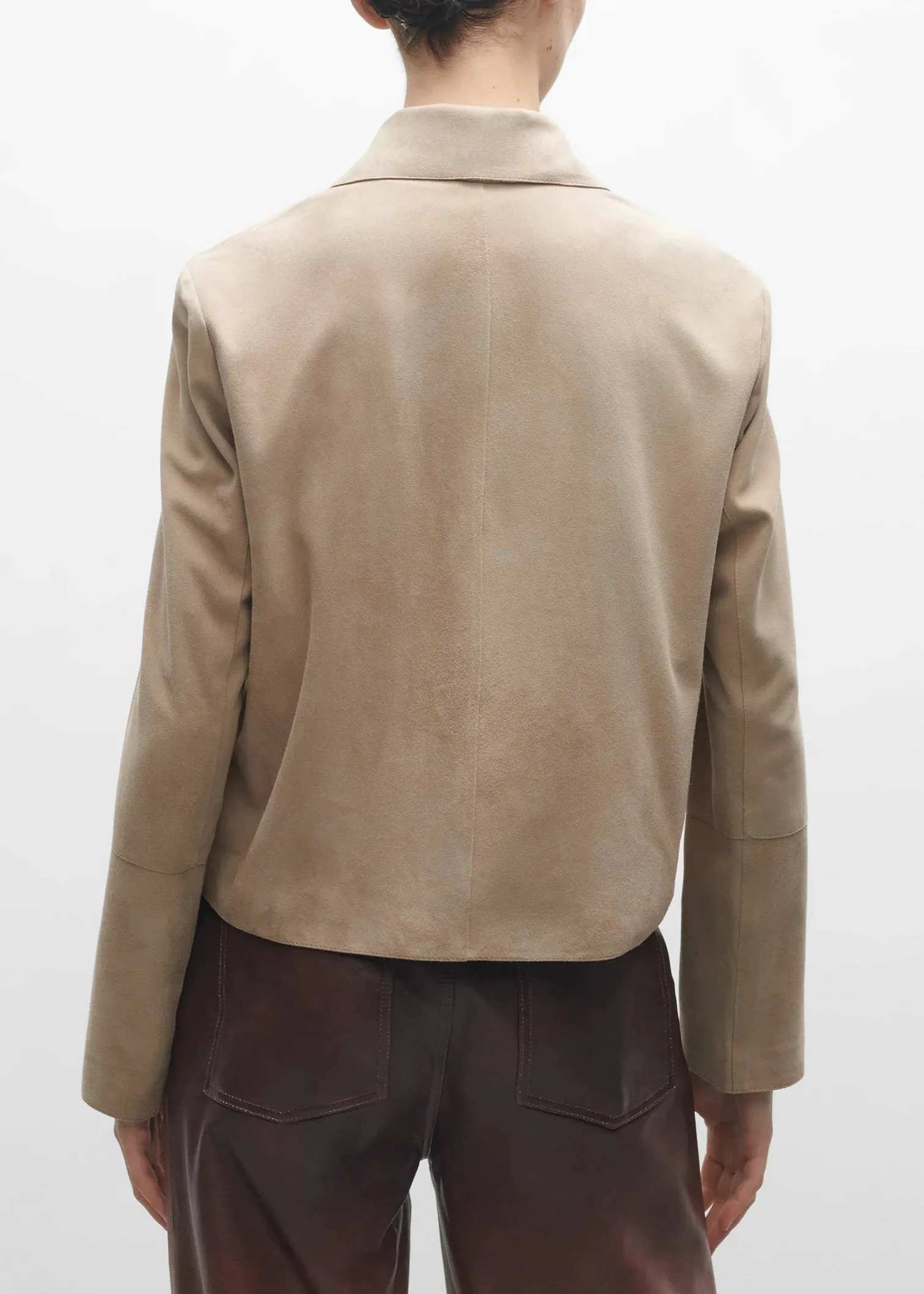 Emy Suede Jacket - Taupe Grey