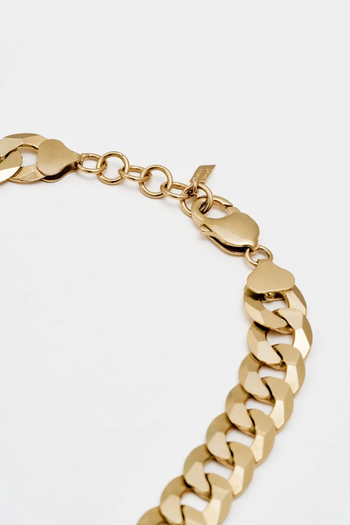 Flat Curb Chain Necklace in Gold