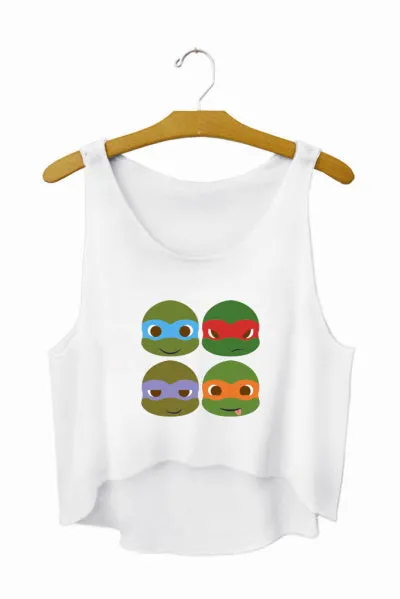 Funny I Love Food Print Crop Top Sleeveless Shirt