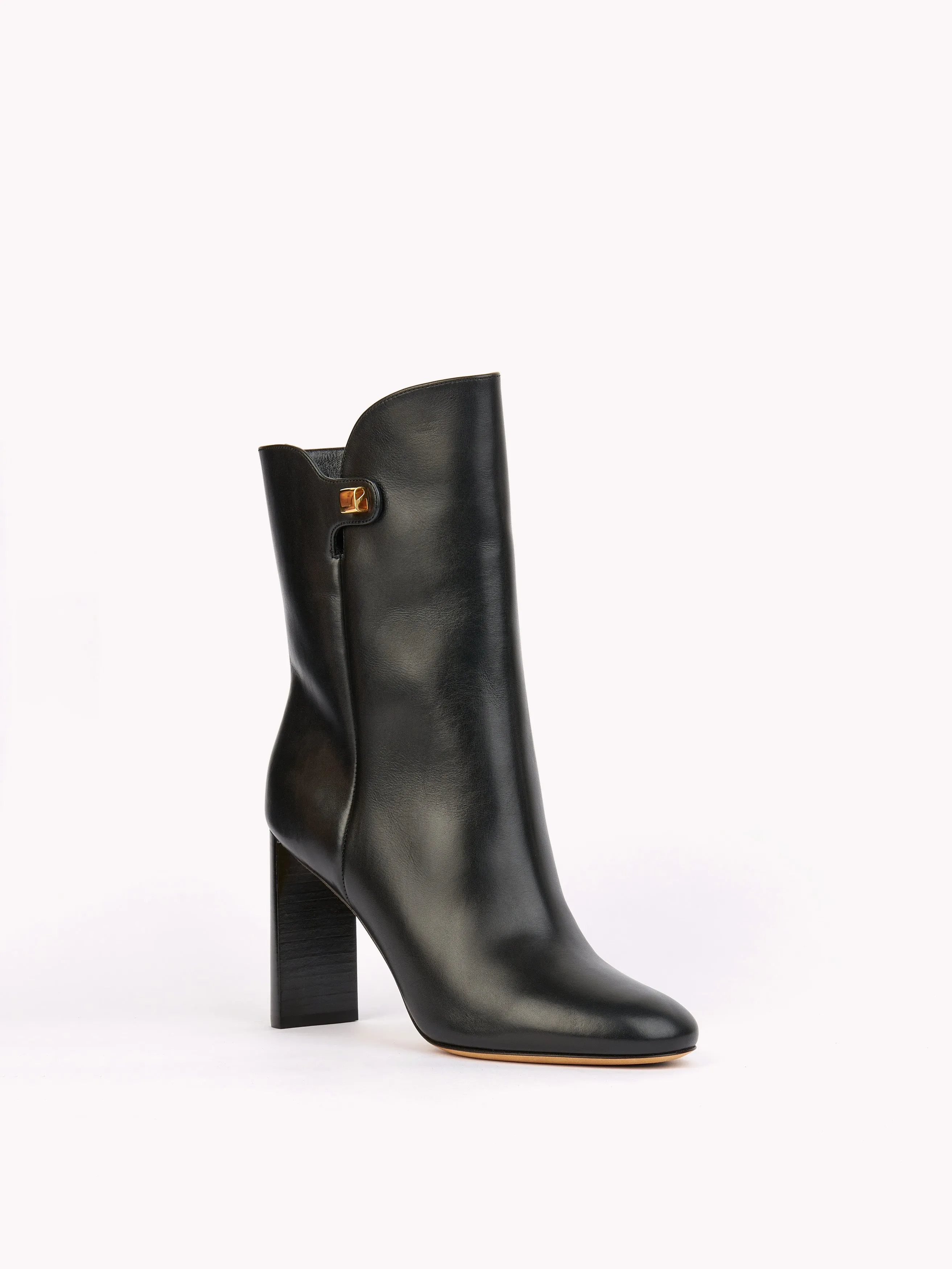 Gabriella High-Heel Piper Black Ankle Boots