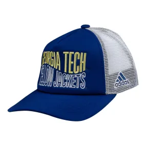 Georgia Tech Yellow Jackets Adidas Swirl Foam Trucker Navy Adjustable Hat