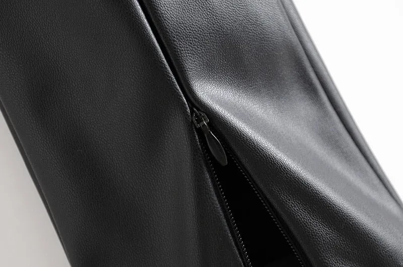 High Waist Faux Leather Trousers