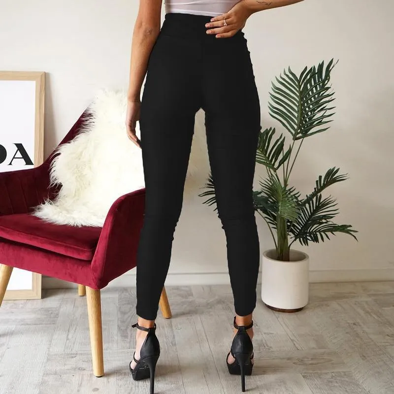 HIGH-WAIST SKINNY TROUSERS