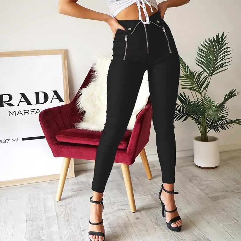 HIGH-WAIST SKINNY TROUSERS