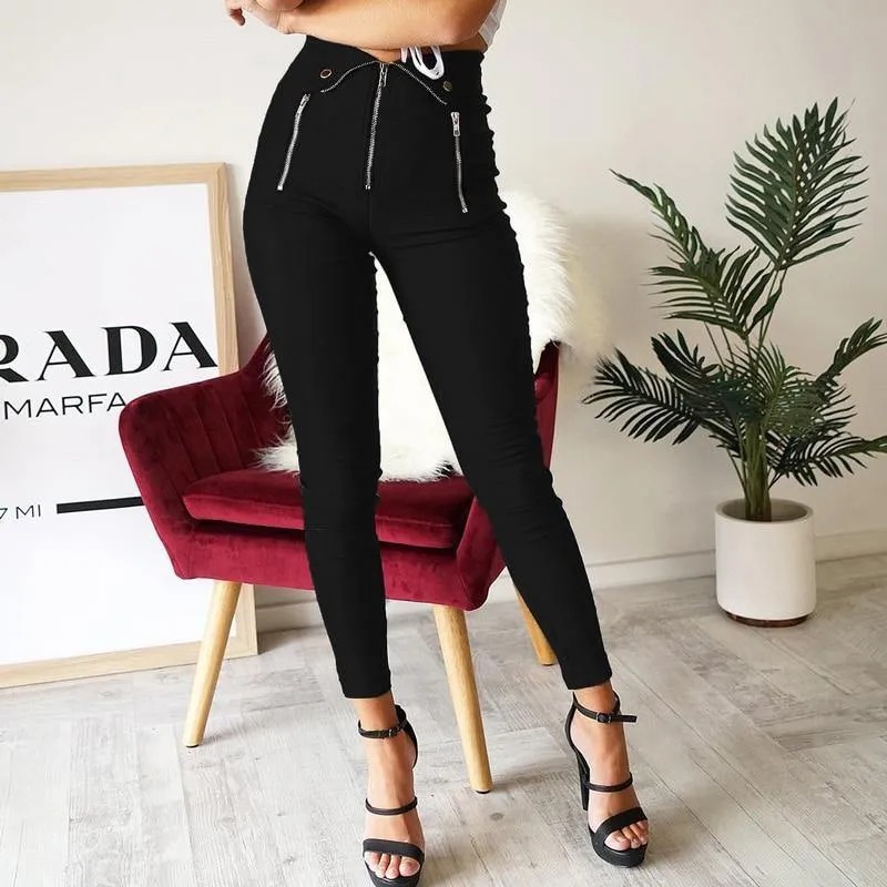 HIGH-WAIST SKINNY TROUSERS