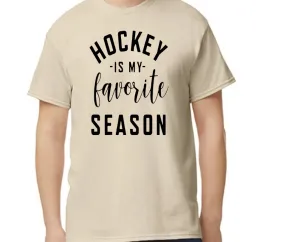 Hockey is my Favorite Season Neutral Generic Adult & Youth Grey & Tan Options Top