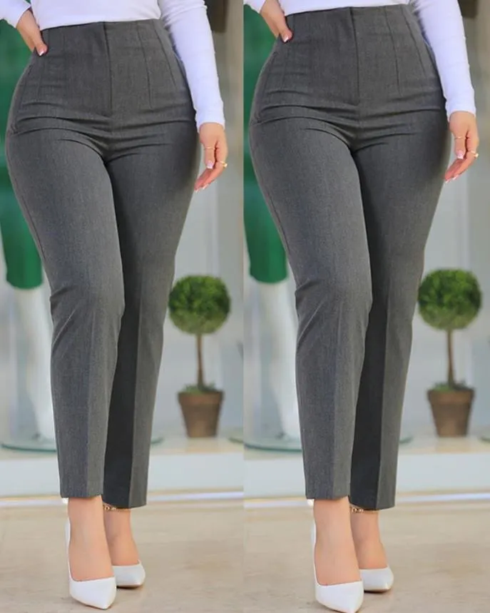 Ivyshape | Casual Trousers High Waist