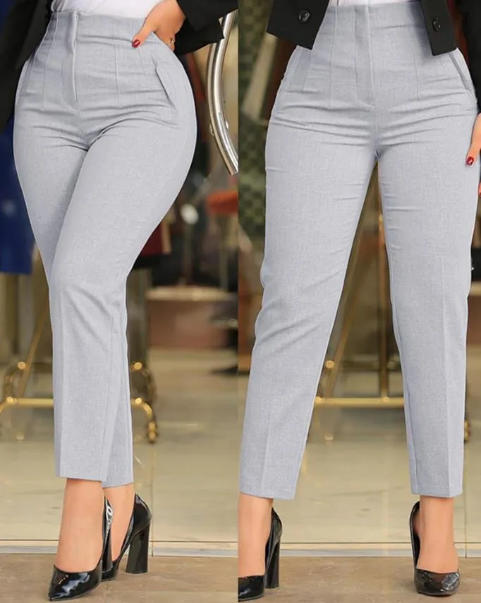 Ivyshape | Casual Trousers High Waist