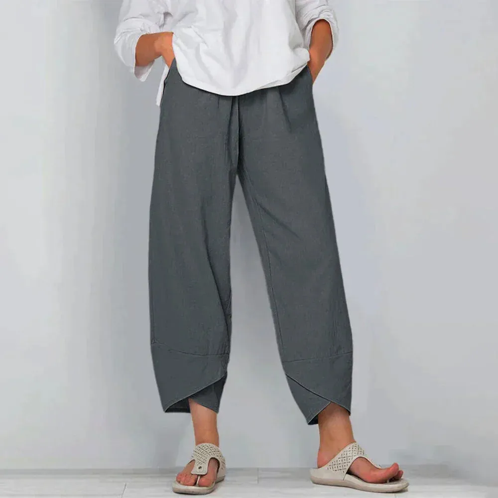 Ivyshape | Classic Linen Trouser Pants for Women