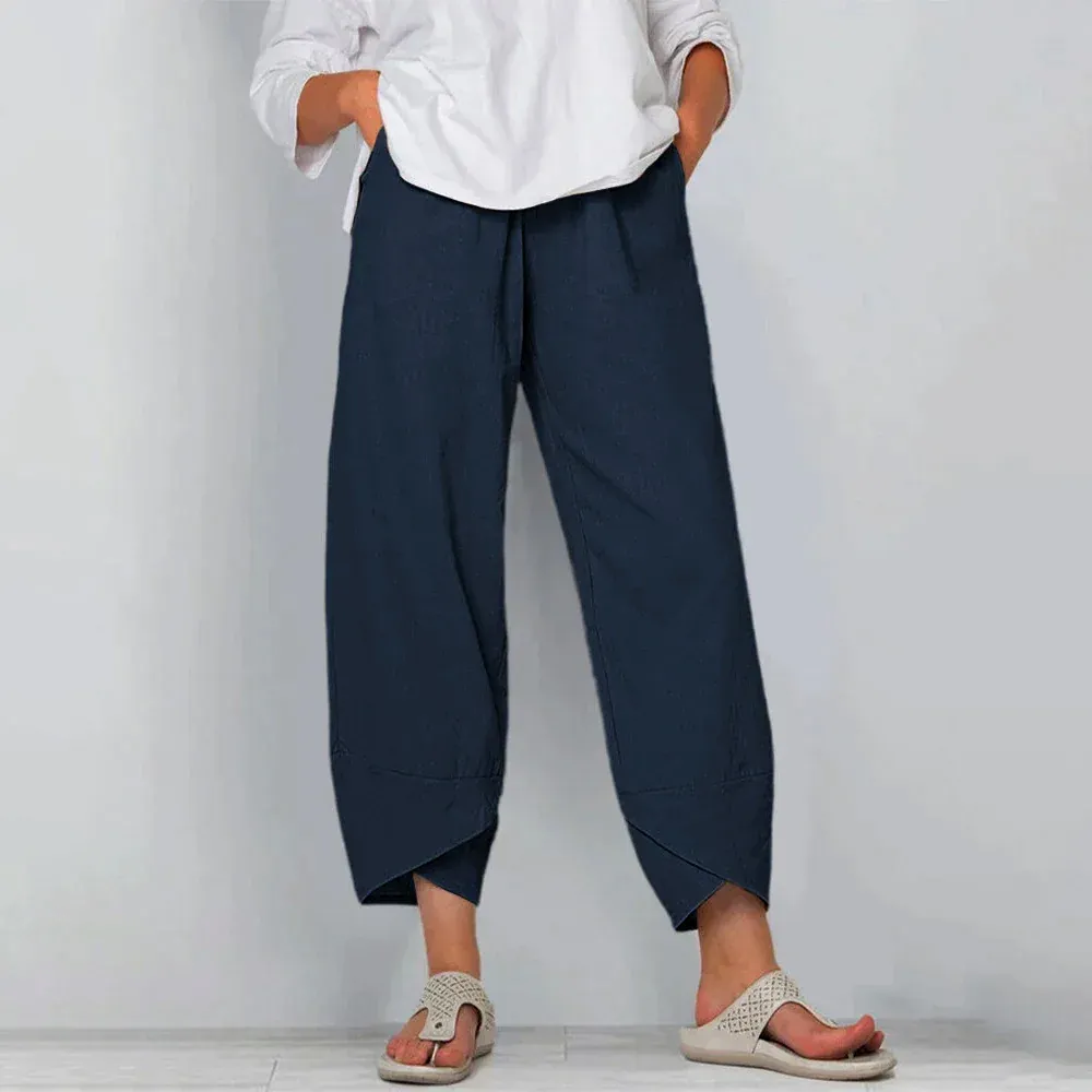 Ivyshape | Classic Linen Trouser Pants for Women