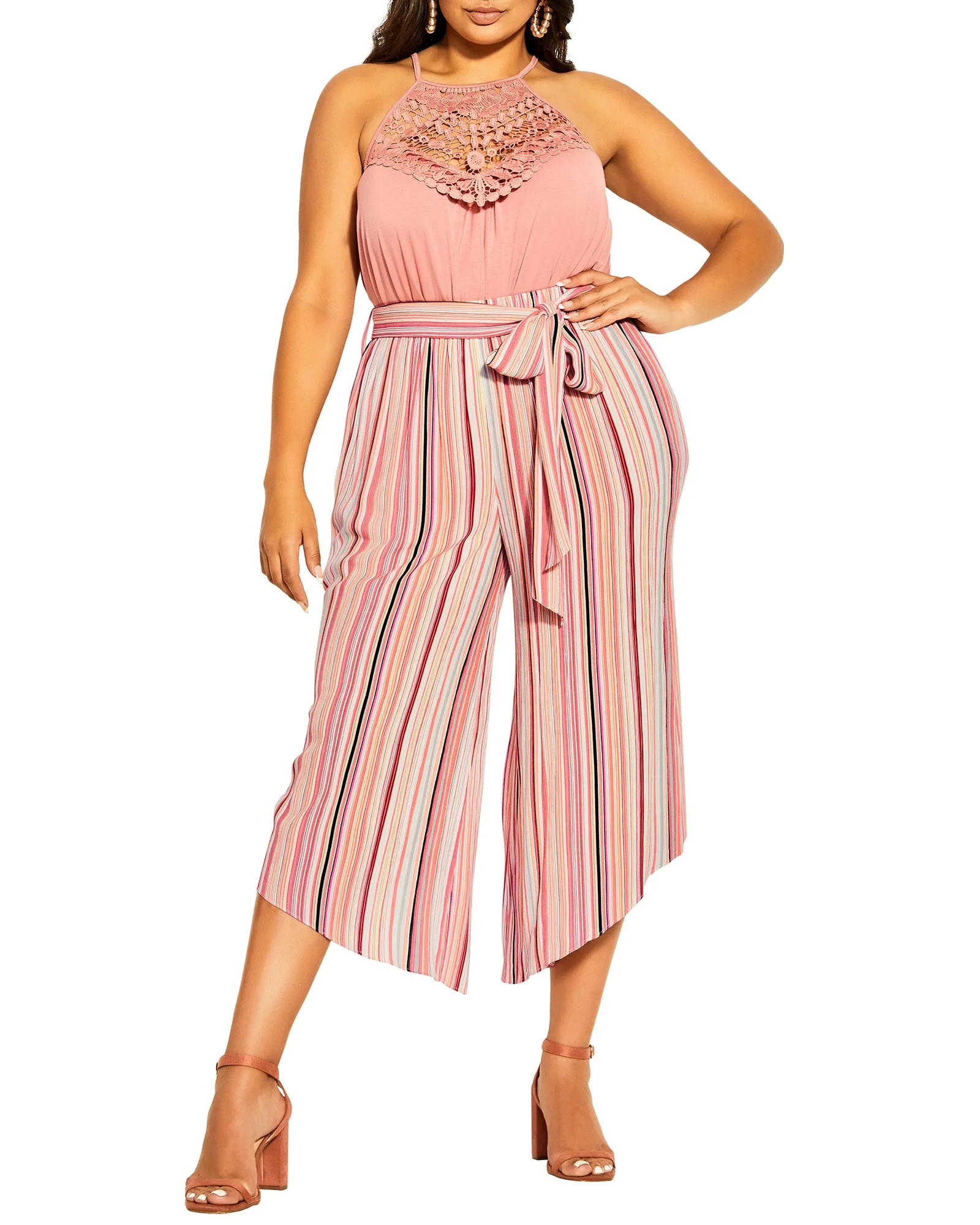 Kai Striped Flow Pant | Pink / Peach