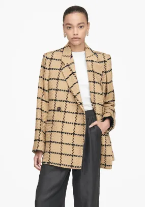 KAIA BLAZER CAMEL CHECK