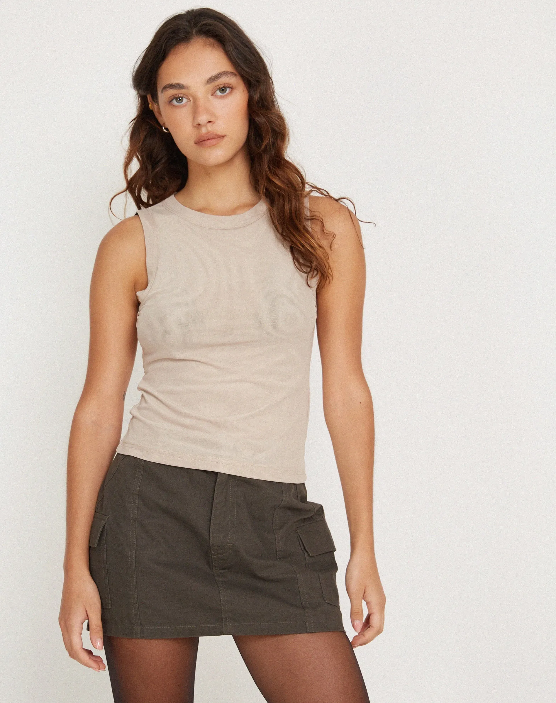 Lorde Vest Top in Mesh Neutral