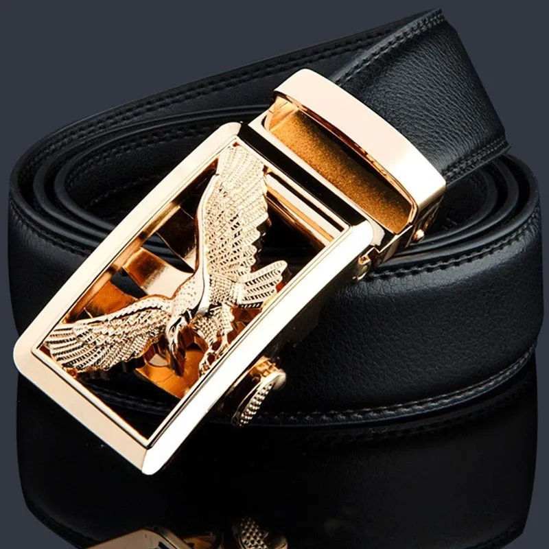 Luxury Eagle Metal Automatic Buckle Men Waist Belt