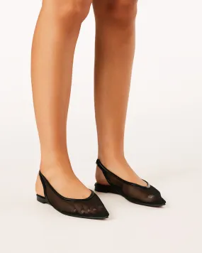 Margot Flats - Black Mesh