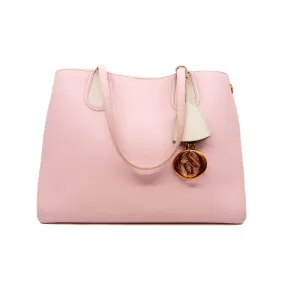 medium tote in leather pink phw