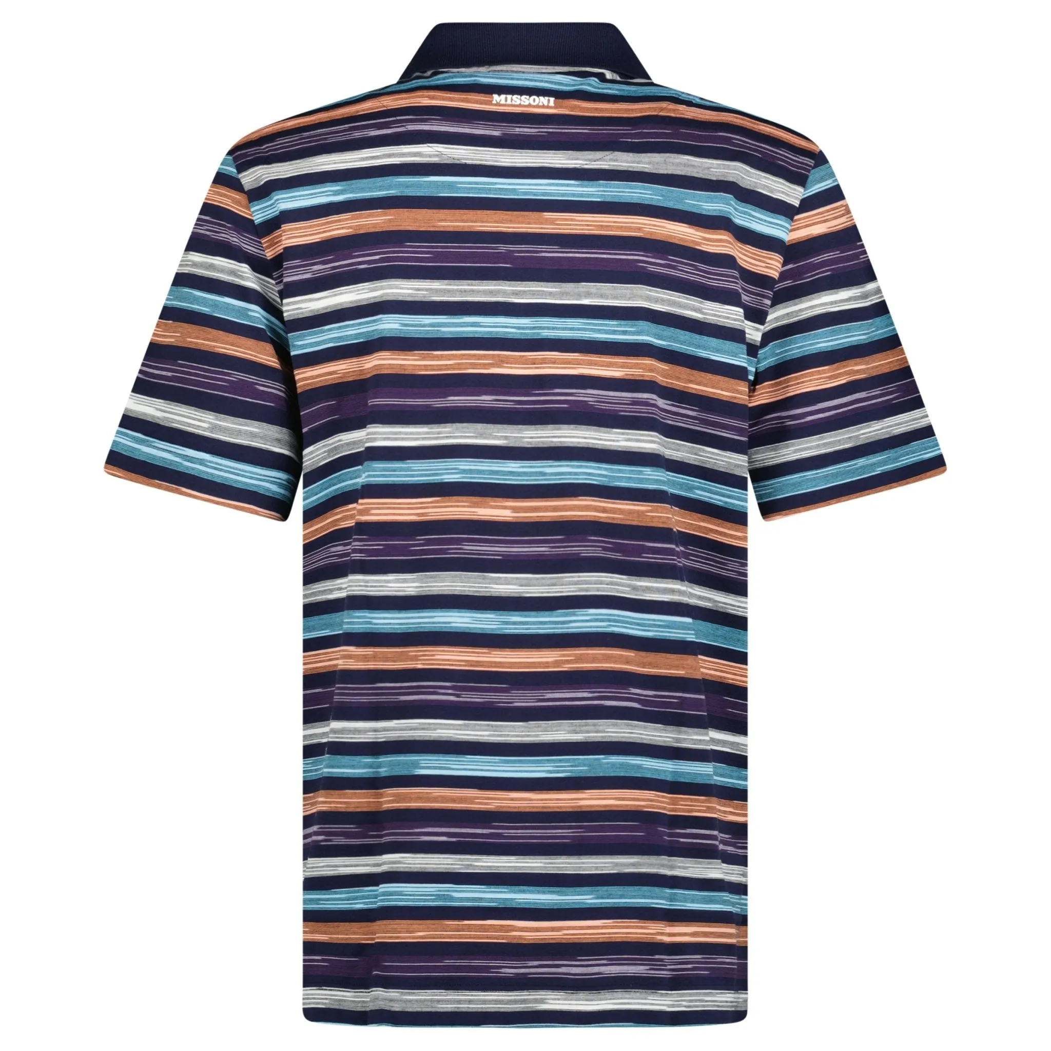 MISSONI SHORT SLEEVED STRIPE POLO SHIRT MULTICOLOURED