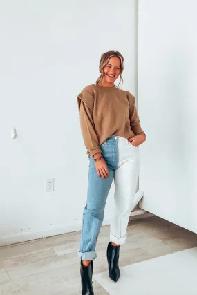 Neutral Flutters Taupe Sweater