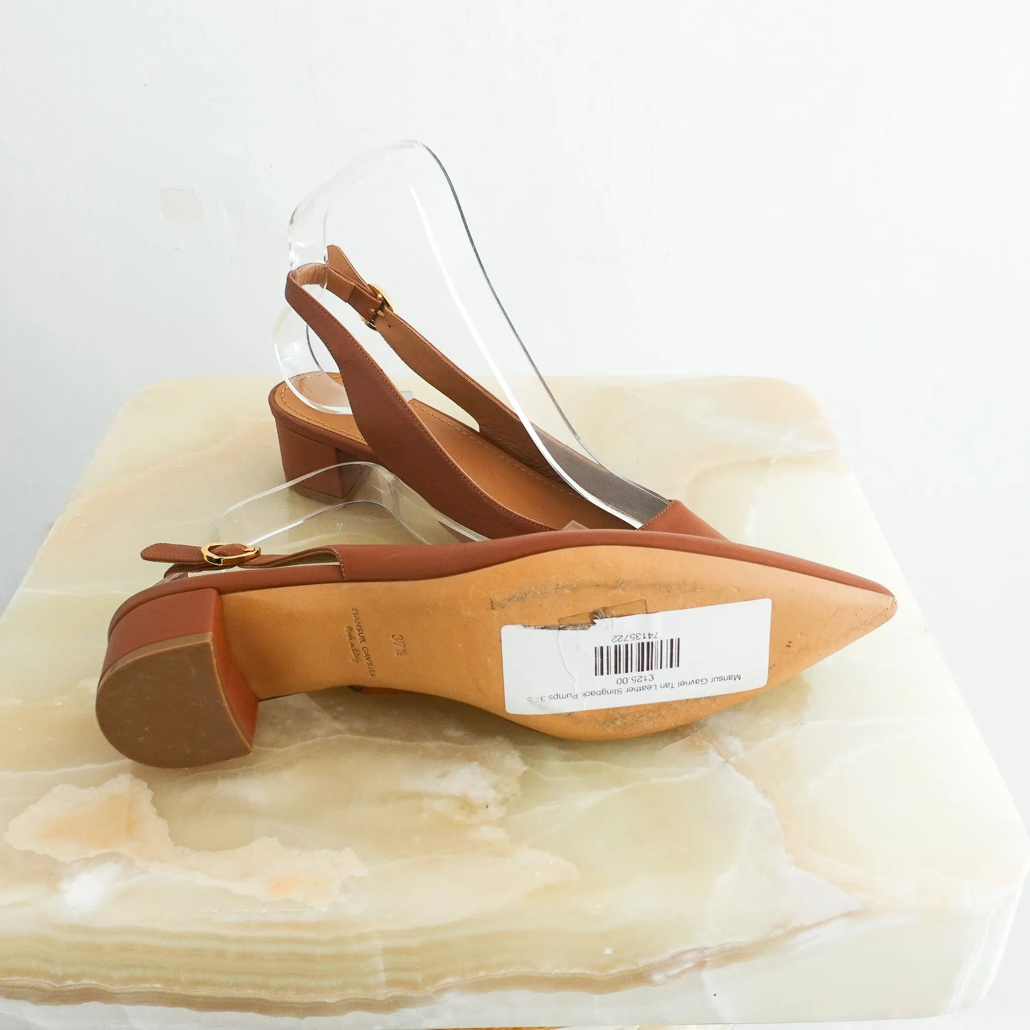 NEW Tan leather slingback pumps RRP £125