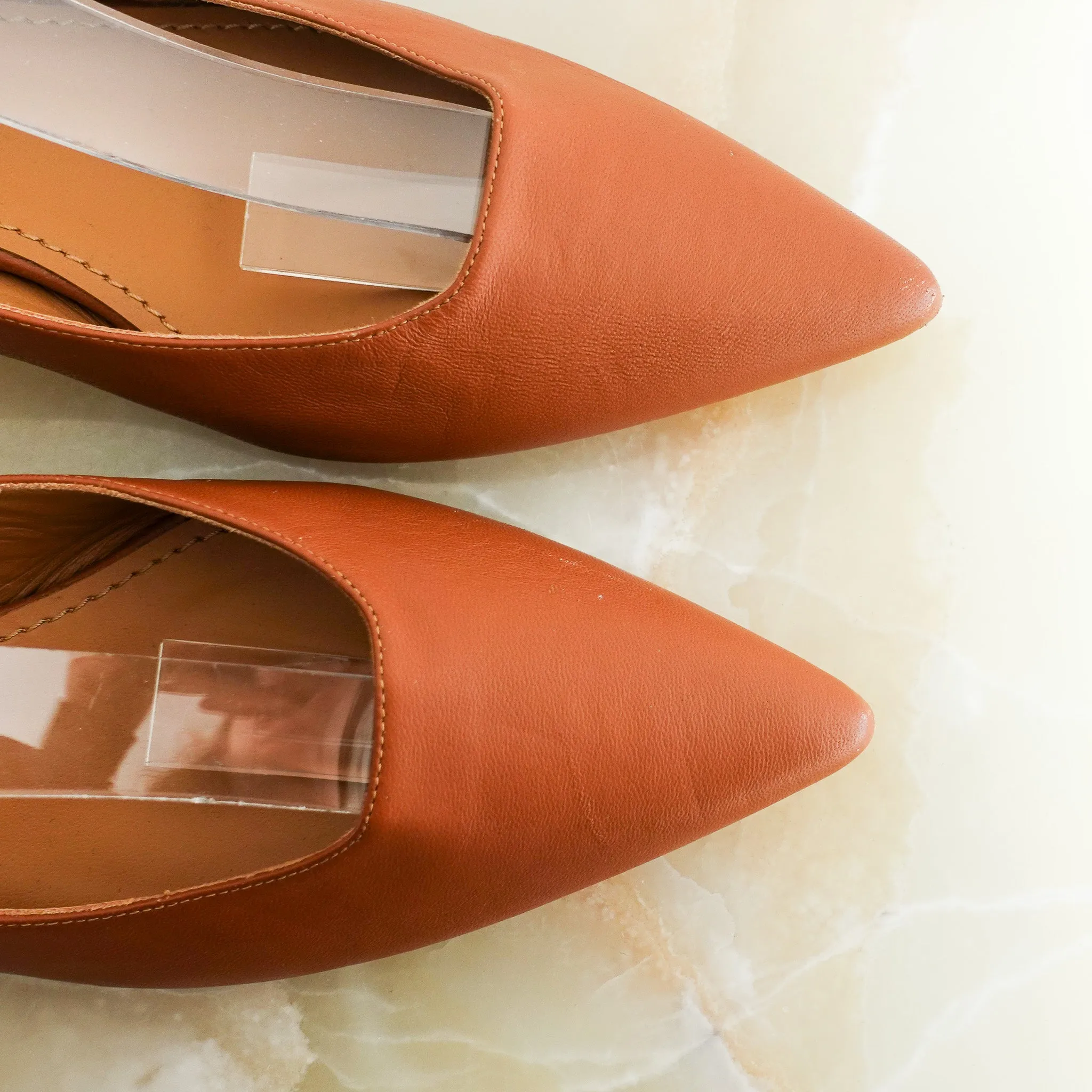 NEW Tan leather slingback pumps RRP £125