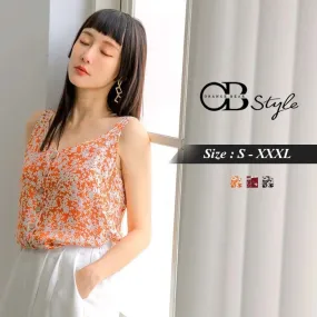 ORANGEBEAR SPAGHETTI STRAP PRINTED TOPS