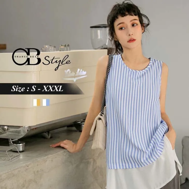 ORANGEBEAR STRIPED SLEEVELESS TOPS