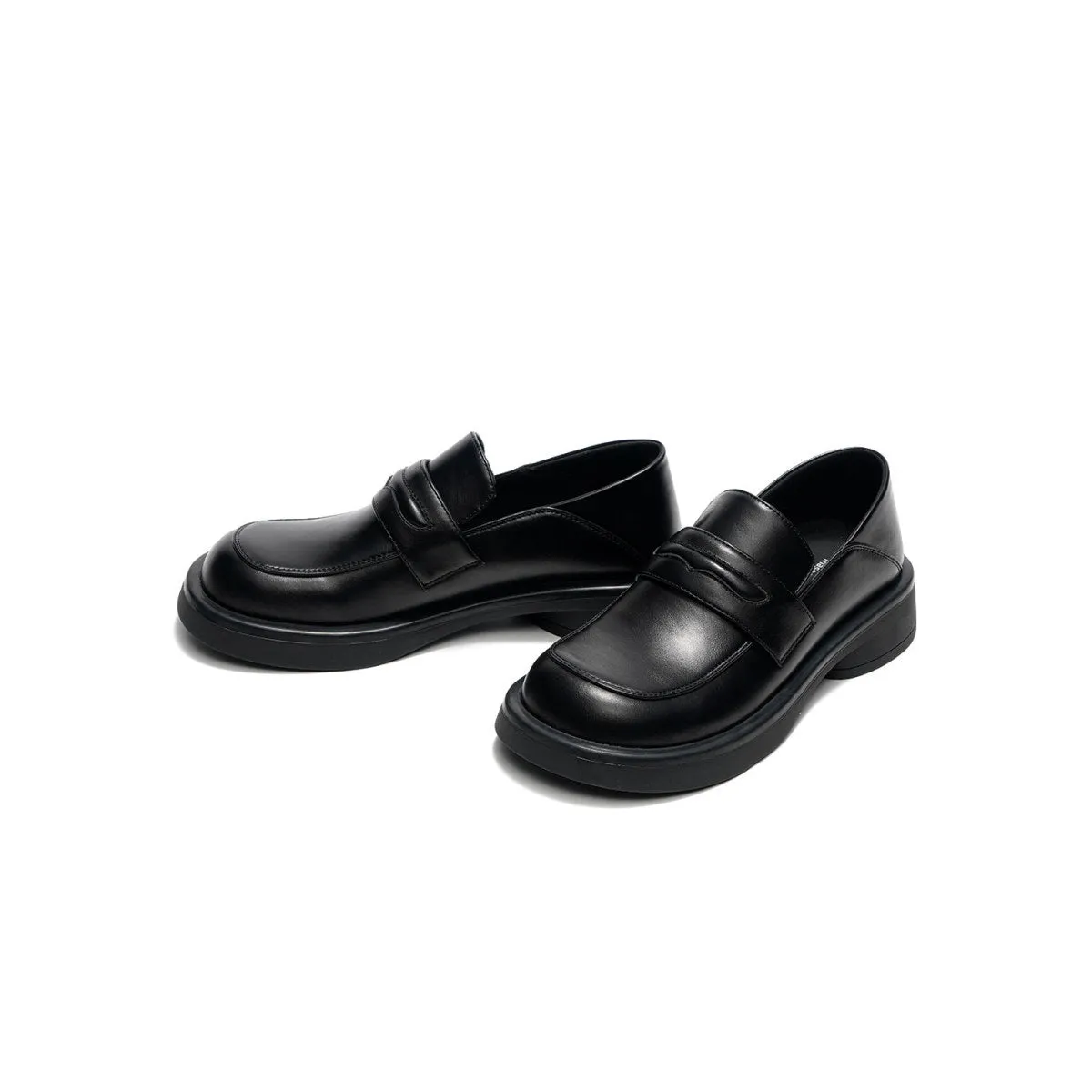 Preppy Black Platform Loafers