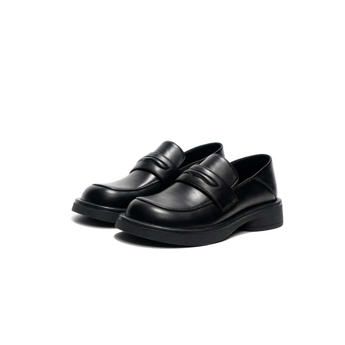 Preppy Black Platform Loafers