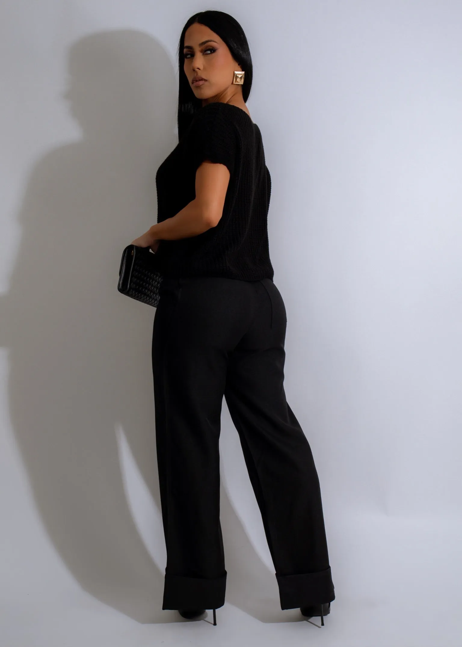 Sculpted Silhouette Cuffed Pants Black