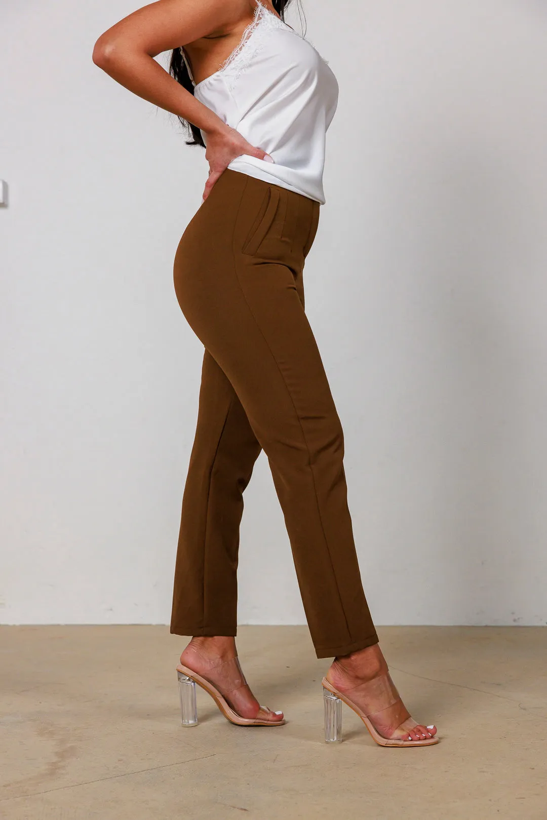 Straight High Waist Trousers