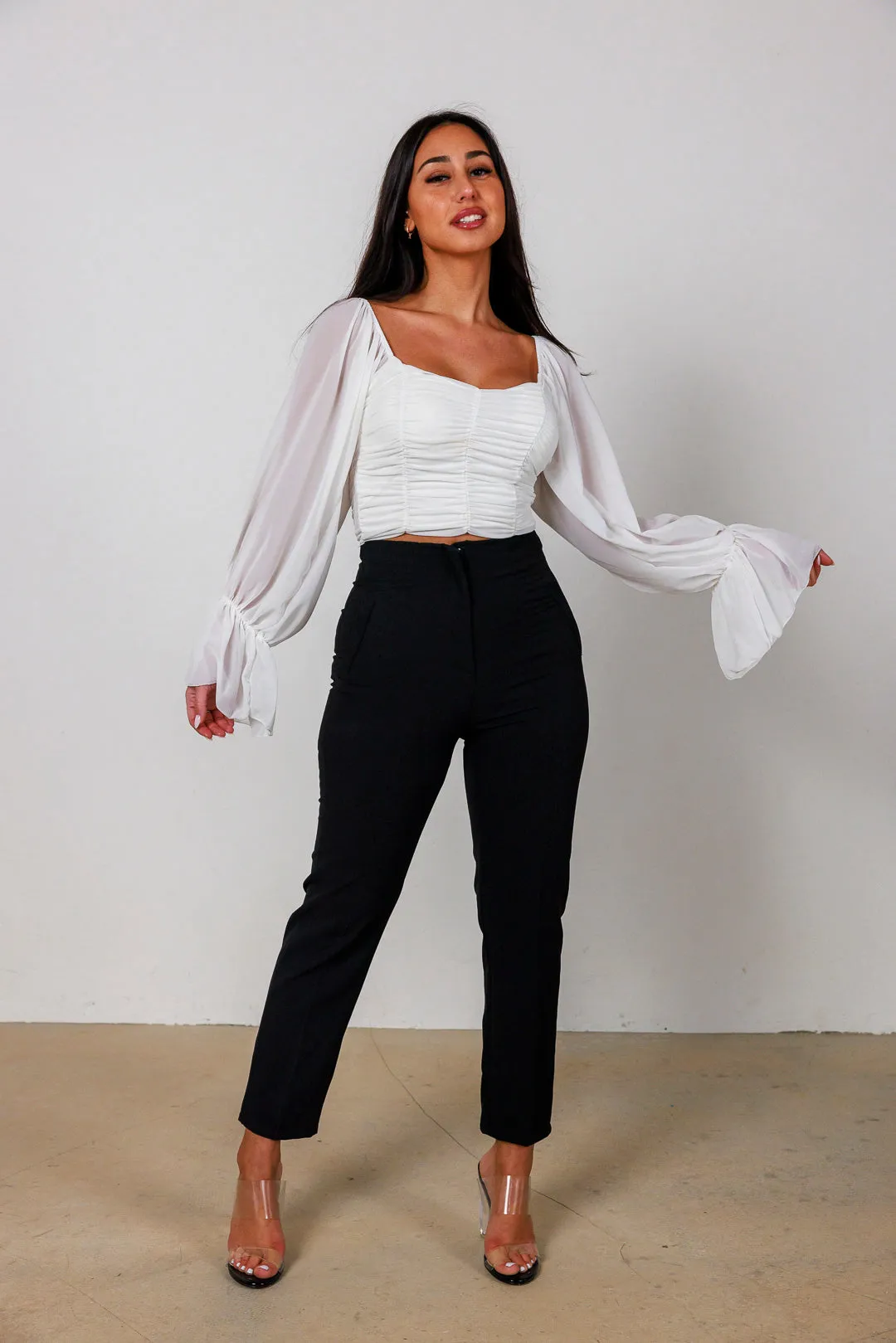 Straight High Waist Trousers