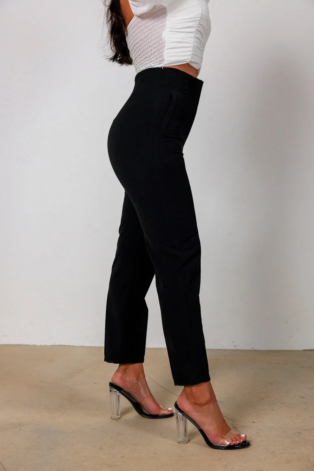 Straight High Waist Trousers